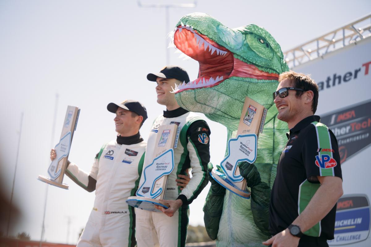 AO Racing Celebrates Rexy and GT3 Rawr Triumph at Laguna Seca