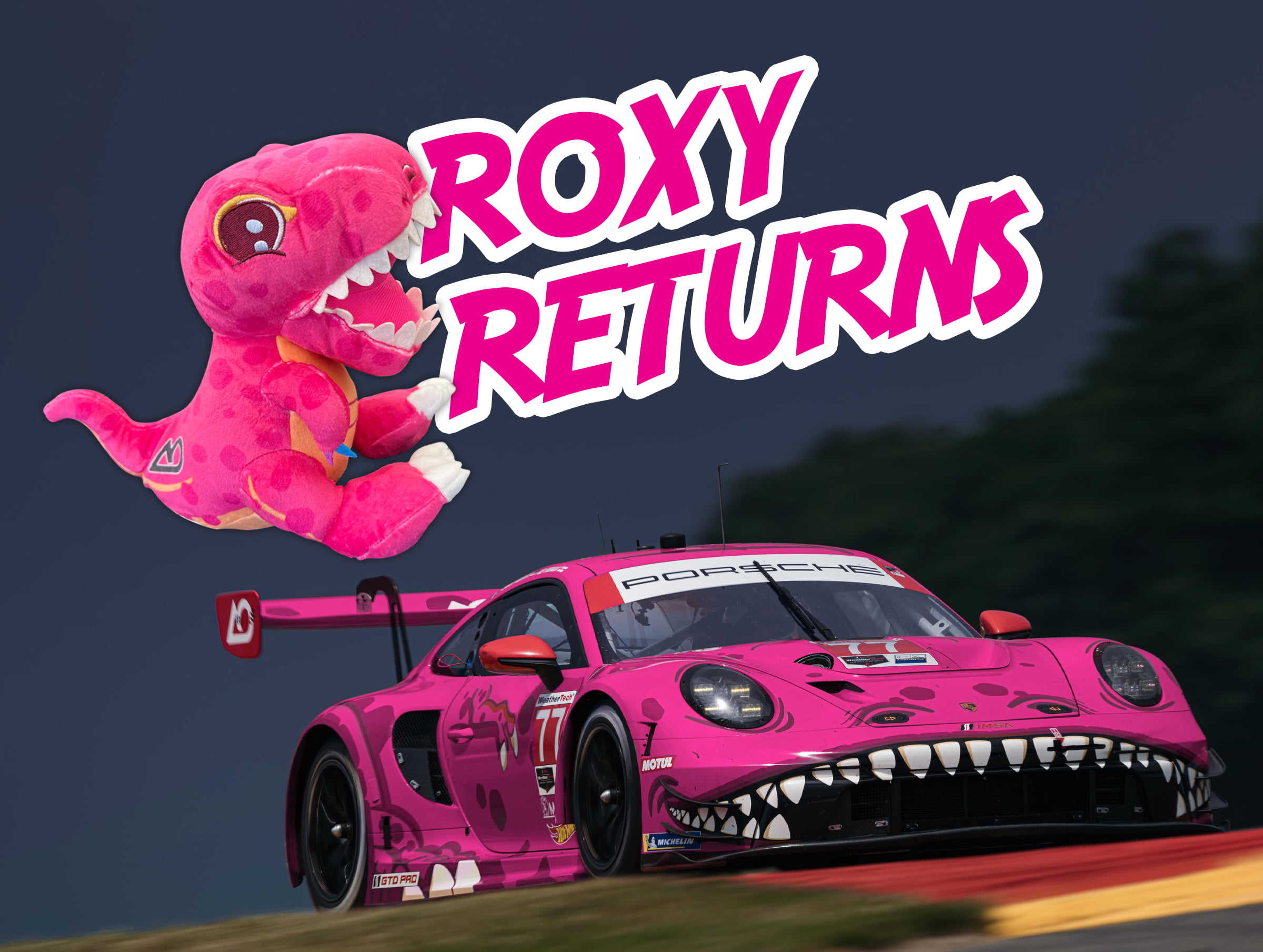 Roxy Returns: Rexy’s Prehistoric Pink Sister to Take Over at Road America